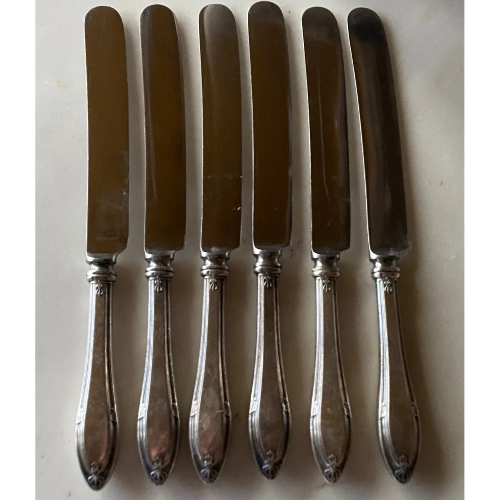 SET 6 DINNER KNIVES! Vintage GORHAM silverplate: PROVIDENCE pattern Monogram 